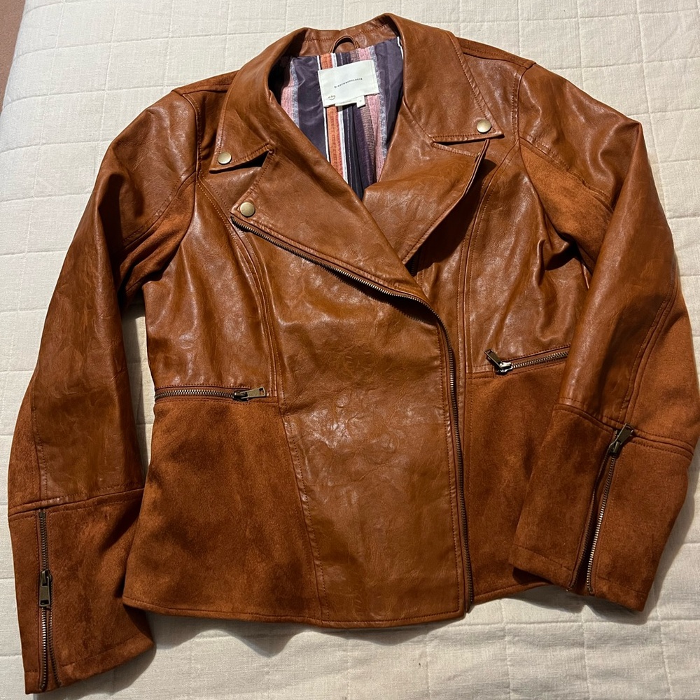 Anthropologie Tan Leather Jacket